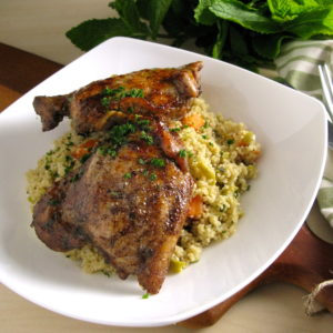 Mediterranean Chicken Confit with Couscous