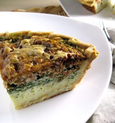 WHEAT FREE Spinach & Applewood Bacon Quiche