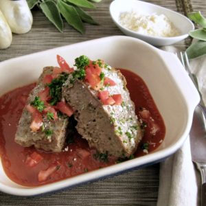 Savory Beef Meatloaf with Tomato Basil Sauce