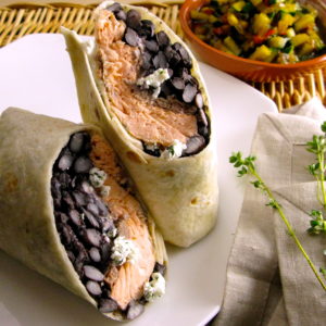 Salmon & Goat Cheese Wrap with Cucumber Salsa