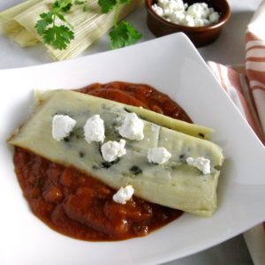 Goat Cheese and Spinach Tamales with Chipotle Chili Sauce