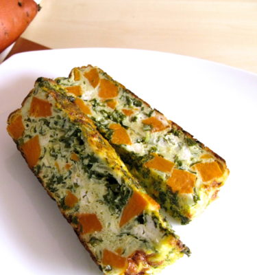 Yam & Kale Frittata with Goat Cheese