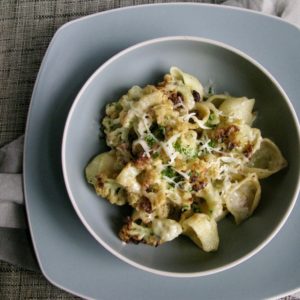 Baked Pasta Shells with Cauliflower and Fontina