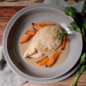 Chicken Breast Stuffed with Roasted Carrot Tahini