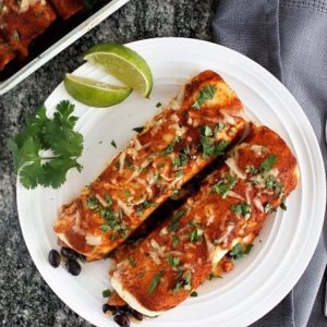 Roasted Vegetable Enchiladas with BBQ Sauce