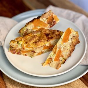 Butternut Squash Frittata with Leeks, Sun-dried Tomatoes and Thyme