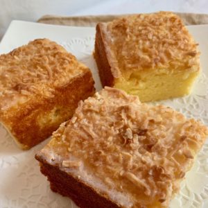 Lemon Snacking Cake with Coconut Glaze