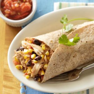 Grilled Asada Chicken Burrito with Fire Roasted Tomato Salsa