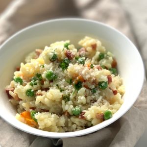 Risotto with Pancetta, Butternut Squash and Peas