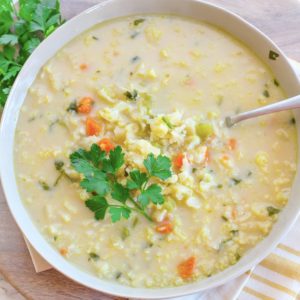 Hearty Cauliflower and Sweet Corn Soup
