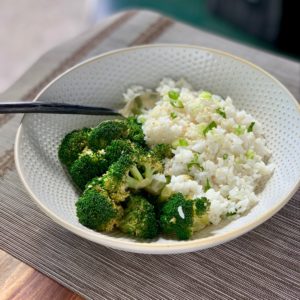 Fragrant Jasmine Rice and Steamed Broccoli