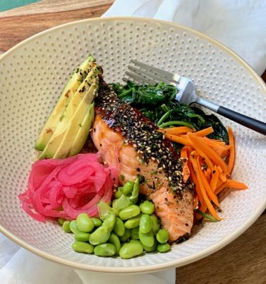 Salmon Teriyaki ’Bowl’ with Miso Ginger Quinoa