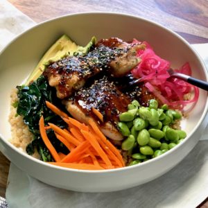 Chicken Teriyaki ’Bowl’ with Miso Ginger Quinoa