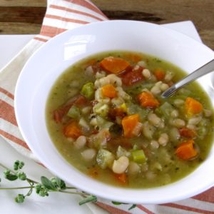 Vegetarian White Bean Soup with Fresh Herbs