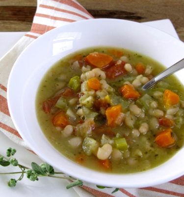 Vegetarian White Bean Soup with Fresh Herbs