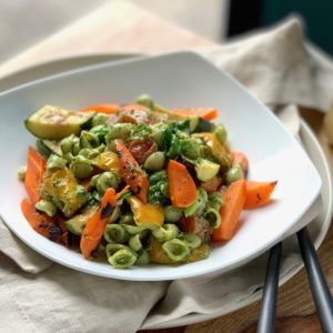 Pesto Pasta Shells with Mixed Vegetables