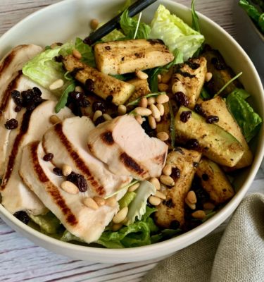 Provençal Chicken Salad with Zucchini and Roasted Pine Nuts