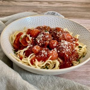 Spaghetti & Beef Meatballs with Marinara Sauce