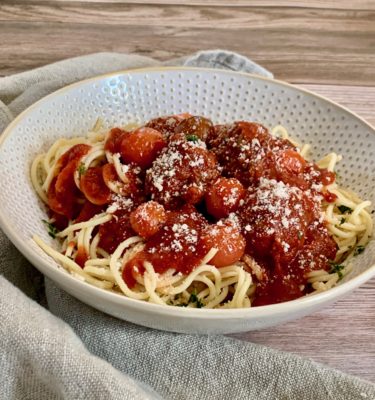 Spaghetti & Beef Meatballs with Marinara Sauce