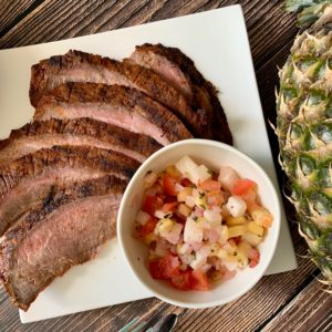 Grilled Asada Flank Steak with Pineapple Jicama Salsa