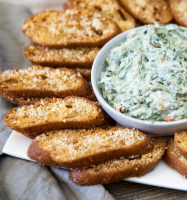 Roxy’s Spinach Dip with Crostini