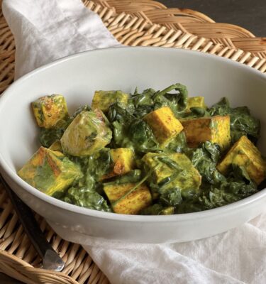 Fresh Paneer with Curried Spinach