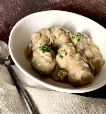 Plant Based Meatballs with Piccata Sauce