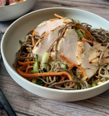 Miso Marinated Chicken Breast with Buckwheat Noodles
