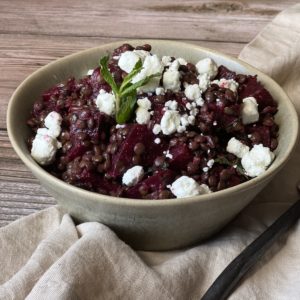 Lentil and Beet Salad with Baby Kale and Goat Cheese