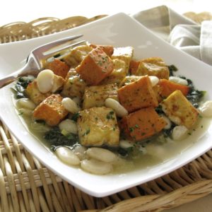 Tofu Cassoulet with Cannelini Beans & Kale