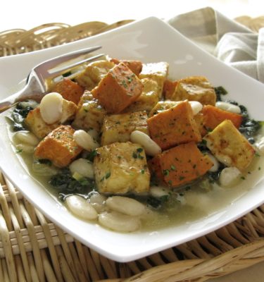Tofu Cassoulet with Cannelini Beans & Kale