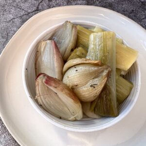 Melted Leeks with Shallot Confit