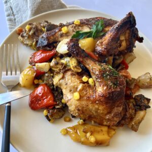 Roast Chicken with Provence Inspired Ratatouille