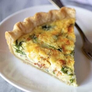 Spinach, Goat Cheese and Applewood Bacon Quiche