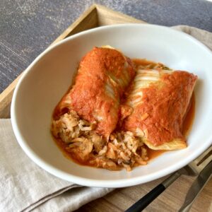 Stuffed Cabbage with Lentils